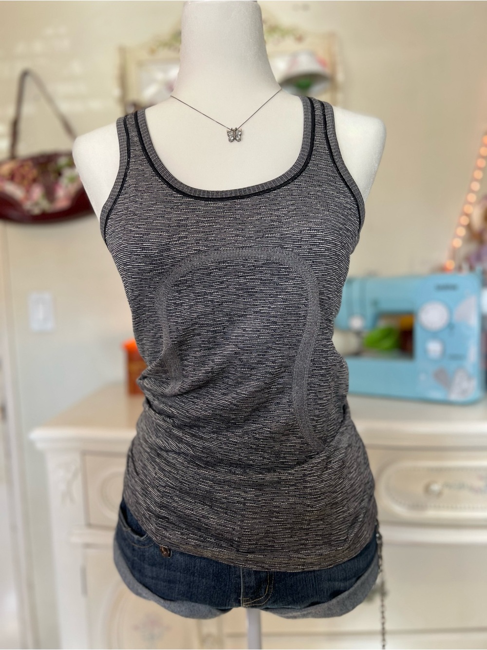 lululemon athletica Charcoal Grey Seamless Racerback Tank